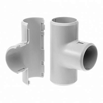 Тройник разборный серый д32 (1шт/200шт уп/кор) Промрукав, PR.07332м