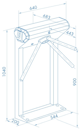 PERCo-KT02.9 + ПО PERCo-WS с модулем PERCo-WM-01, стойка электронной проходной