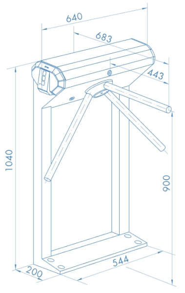 PERCo-KT02.9 + ПО PERCo-WS с модулем PERCo-WM-01, стойка электронной проходной