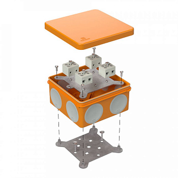 Коробка огнестойкая 60-0300-FR2.5-8 Е15-Е120 100х100х50 двухкомпонентная для открытой проводки (Промрукав), 60-0300-FR2.5-8