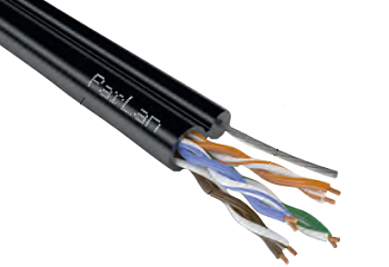 U/UTP Cat5e 4х2х0,52 PVC/PE tr ParLan™ , кабель парной скрутки уличный на тросу (Паритет) U/UTP Cat5e 4х2х0,52 PVC/PE tr ParLan™ , кабель парной скрутки уличный на тросу (Паритет)