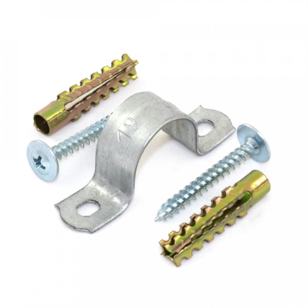 Комплекты для крепления ОКЛ с использованием самореза, дюбеля и скобы СМД d19-20 мм (100 шт) Промрукав