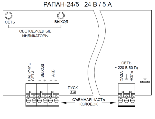 ББП Рапан-24/5, ИБП, 24В/5А