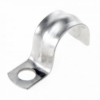 Скоба металлическая однолапковая СМО 25-26 с круглым отверстием Ø6,5 мм (100 шт/уп) Промрукав, PR08.4860