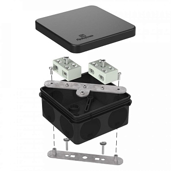 Коробка огнестойкая 60-0210-9005-FR6.0-4-4-Р 80х80х40 двухкомпонентная для о/п RAL 9005 (44 шт/уп) (Промрукав)