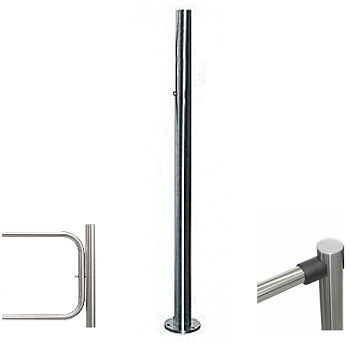 PERCo-BH02 2-15, стойка с отверстием с крышкой