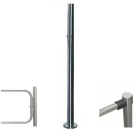 PERCo-BH02 2-15, стойка с отверстием с крышкой