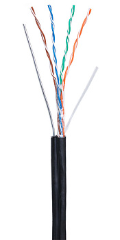 Кабель NETLAN EC-UU004-5E-PE-SW-BK внешний с тросом Кабель NETLAN EC-UU004-5E-PE-SW-BK внешний с тросом