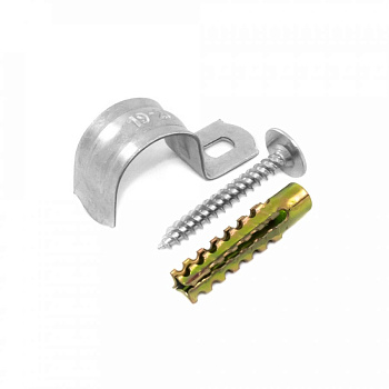 Комплекты для крепления ОКЛ с использованием самореза, дюбеля и скобы СМО 16-17  (100 шт) Промрукав, PR08.4995