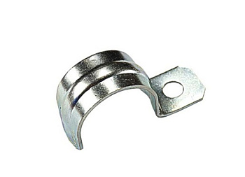 Скоба металлическая однолапковая СМО 19-20 с круглым отверстием Ø6,5 мм (100 шт/уп) Промрукав, PR08.3743