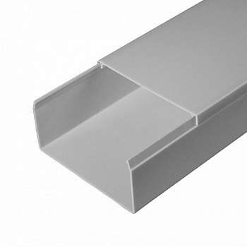 Кабель-канал 80х40 серый 2-й замок в п/э (30м/уп) RAL 7035 Промрукав