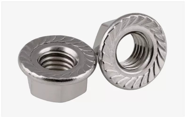 Гайка с насечкой, препятствующей откручиванию оцинкованная М10 (DIN 6923) (100 шт/уп) Промрукав