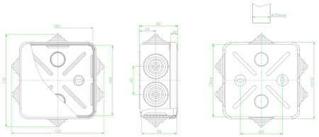 GE41255, коробка (100х100х50 мм) для наружней установки