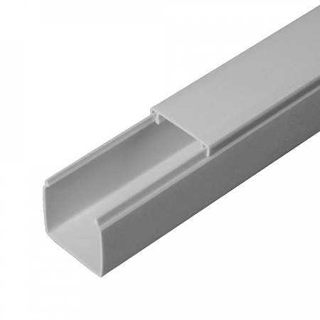 Кабель-канал 25х25 серый 2-й замок в п/э (48м/уп) RAL 7035 (Промрукав), PR03.0073