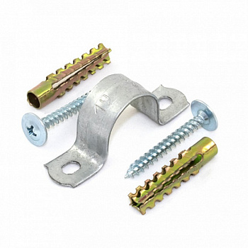 Комплекты для крепления ОКЛ с использованием самореза, дюбеля и скобы СМД d16-17 мм (100 шт) Промрукав