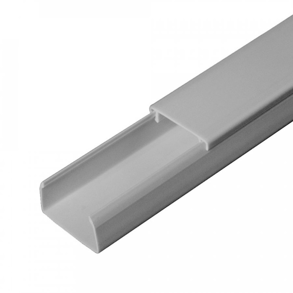 Кабель-канал 25х16 серый 2-й замок в п/э (80м/уп) RAL 7035 Промрукав, PR03.0072