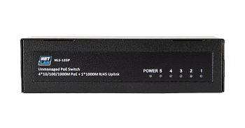 Коммутатор NETLAN, неуправляемый, 4*10/100/1000Мбит/с PoE (af/at), 1*10/100/1000Мбит/с RJ45, 1* DC52V/0.92A, PoE бюджет 48W